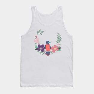 Little blue bird and his garden friends Tank Top